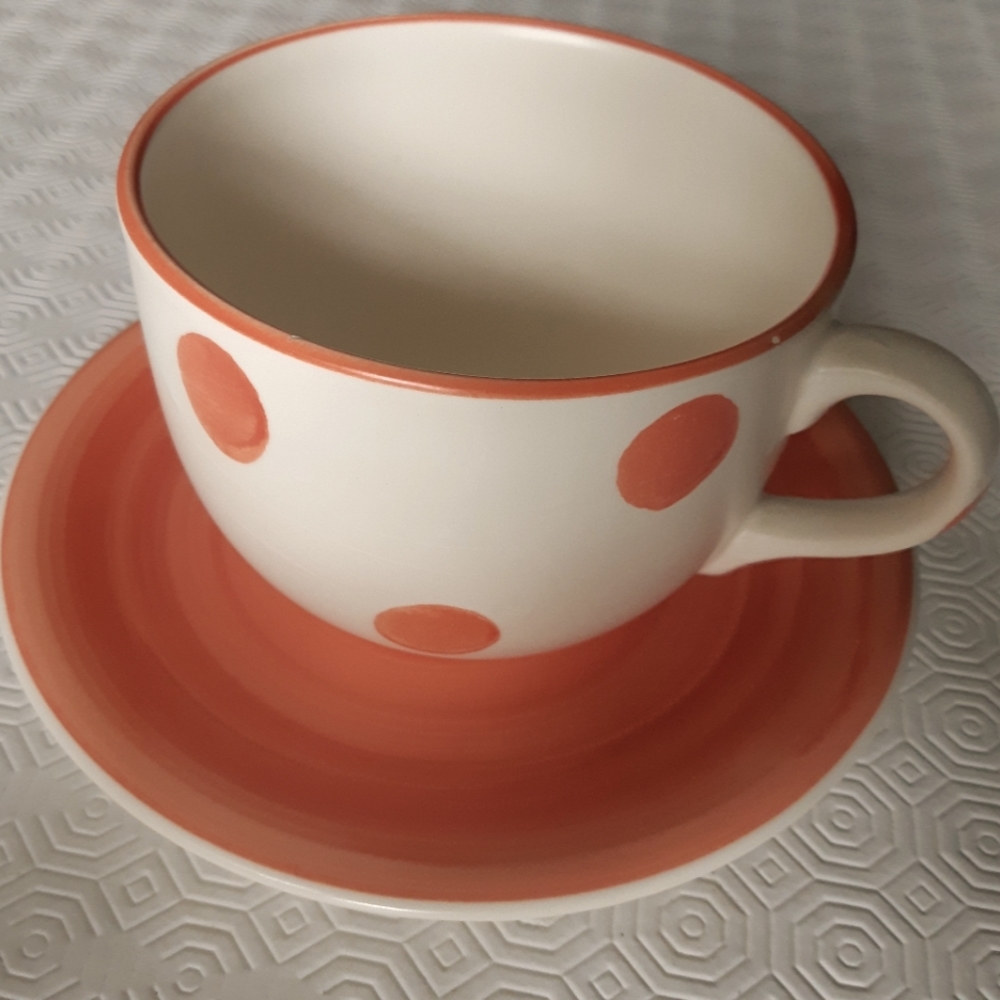 2/25$***20 oz ceramic mug and saucer made in Italie